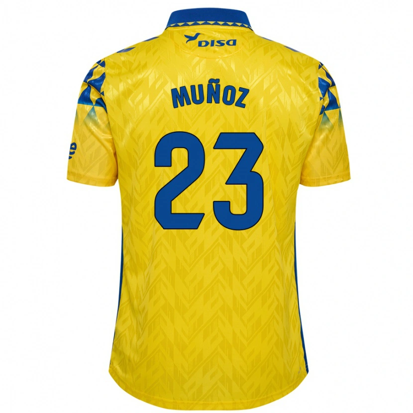 Danxen Kid Álex Muñoz #23 Yellow Blue Home Jersey 2024/25 T-Shirt