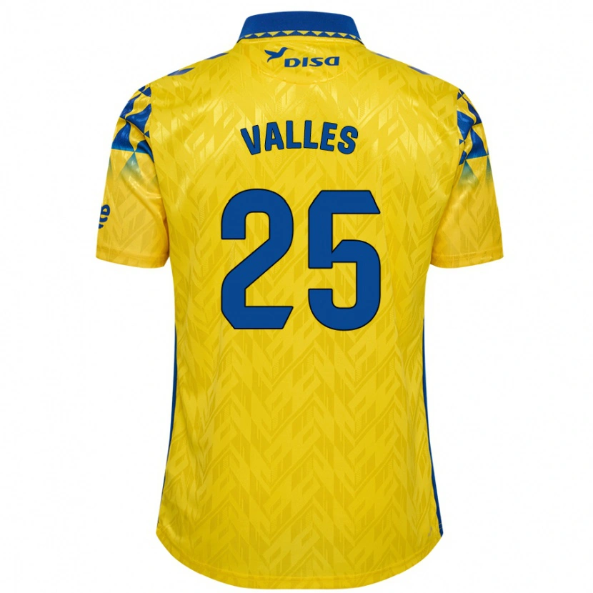 Danxen Kid Álvaro Valles #25 Yellow Blue Home Jersey 2024/25 T-Shirt