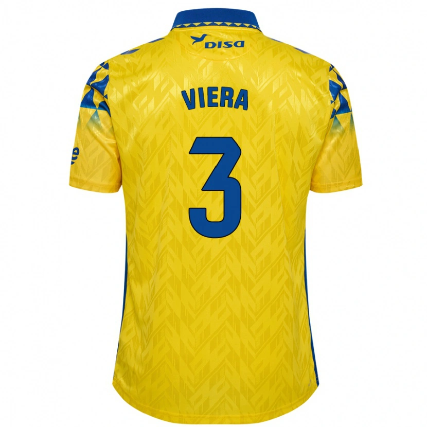 Danxen Kid Óliver Viera #3 Yellow Blue Home Jersey 2024/25 T-Shirt