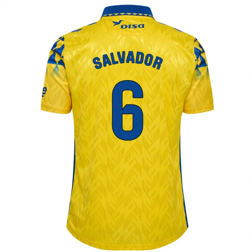 Danxen Kid Pol Salvador #6 Yellow Blue Home Jersey 2024/25 T-Shirt