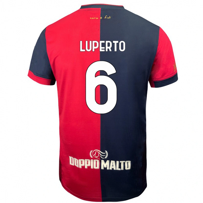 Danxen Kid Sebastiano Luperto #6 Red Darker Blue Home Jersey 2024/25 T-Shirt