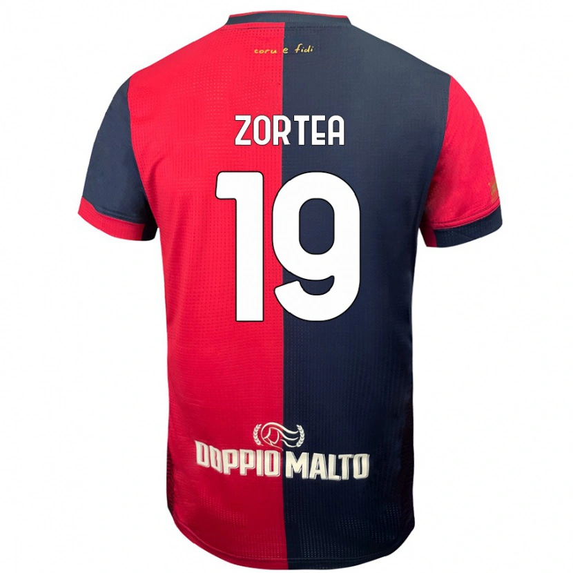 Danxen Kid Nadir Zortea #19 Red Darker Blue Home Jersey 2024/25 T-Shirt