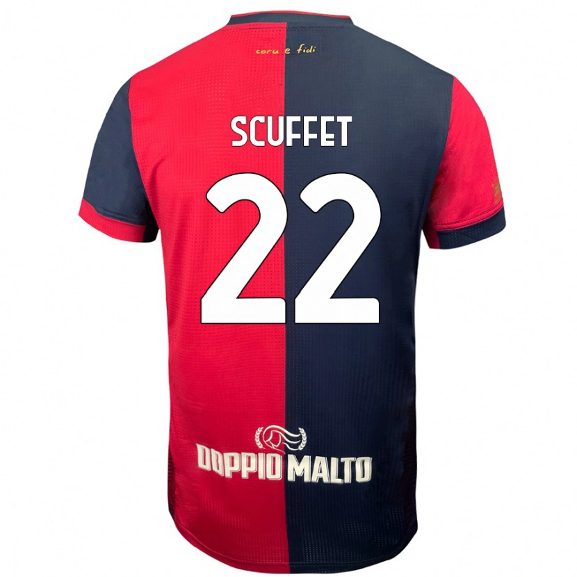 Danxen Kid Simone Scuffet #22 Red Darker Blue Home Jersey 2024/25 T-Shirt