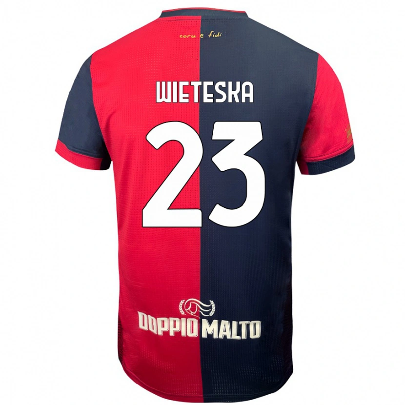 Danxen Kid Mateusz Wieteska #23 Red Darker Blue Home Jersey 2024/25 T-Shirt