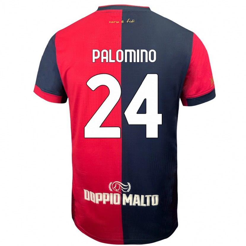 Danxen Kid José Luis Palomino #24 Red Darker Blue Home Jersey 2024/25 T-Shirt