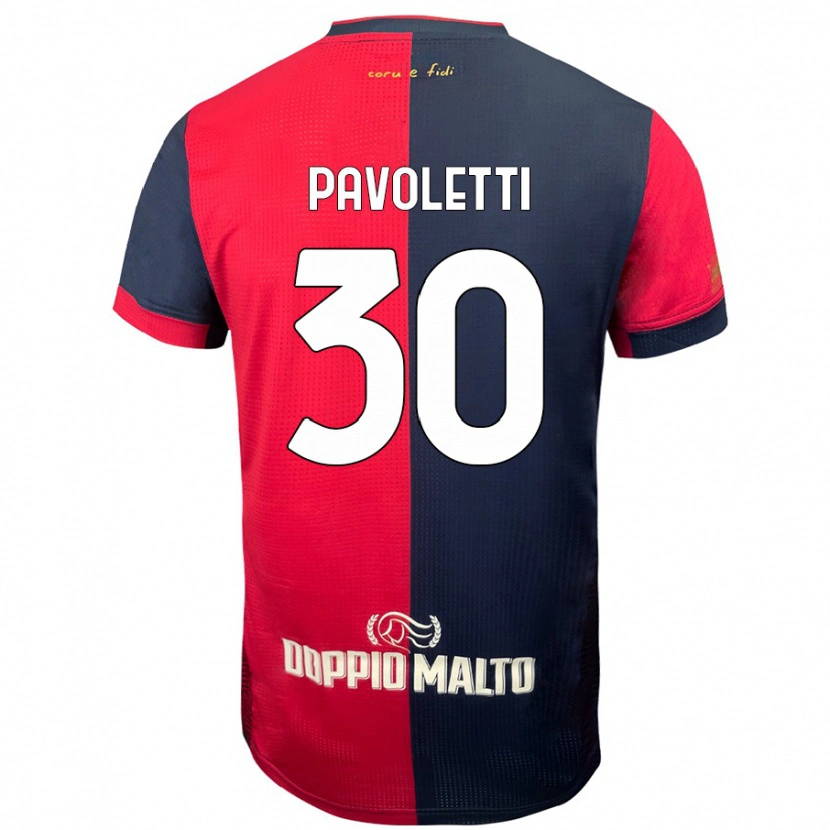 Danxen Kid Leonardo Pavoletti #30 Red Darker Blue Home Jersey 2024/25 T-Shirt