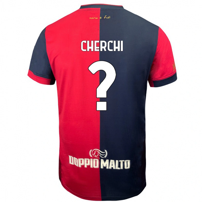 Danxen Kid Filippo Cherchi #0 Red Darker Blue Home Jersey 2024/25 T-Shirt