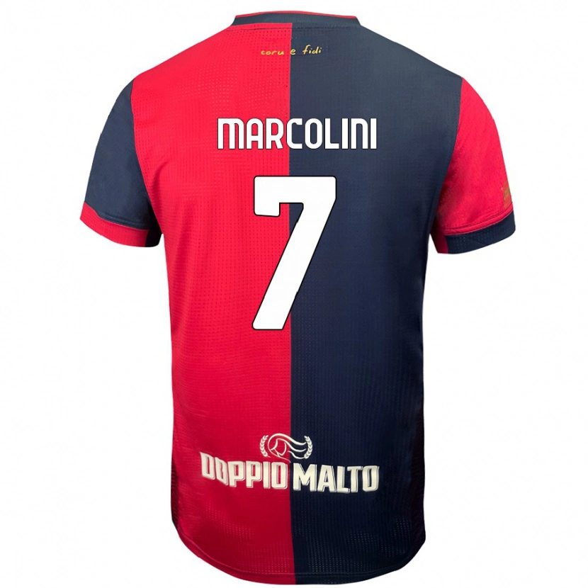 Danxen Kid Diego Marcolini #7 Red Darker Blue Home Jersey 2024/25 T-Shirt