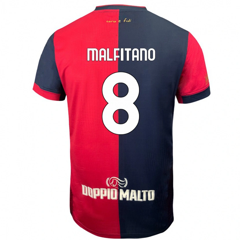 Danxen Kid Roberto Malfitano #8 Red Darker Blue Home Jersey 2024/25 T-Shirt