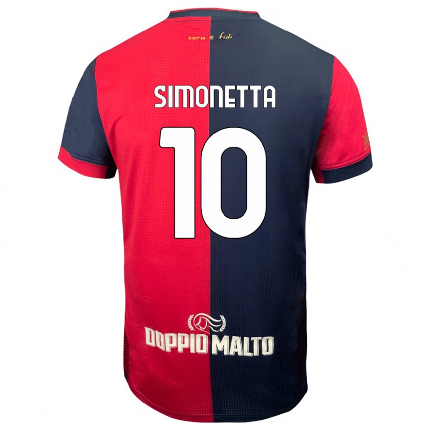 Danxen Kid Jacopo Simonetta #10 Red Darker Blue Home Jersey 2024/25 T-Shirt