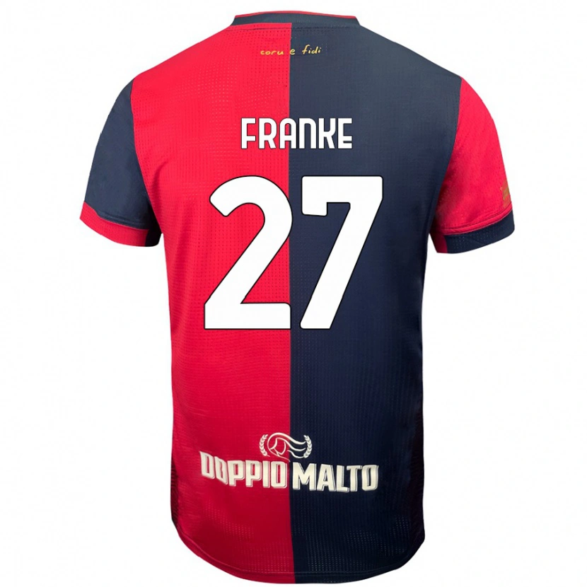 Danxen Kid Antoni Franke #27 Red Darker Blue Home Jersey 2024/25 T-Shirt