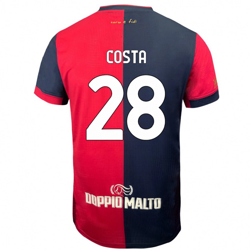 Danxen Kid Luca Costa #28 Red Darker Blue Home Jersey 2024/25 T-Shirt