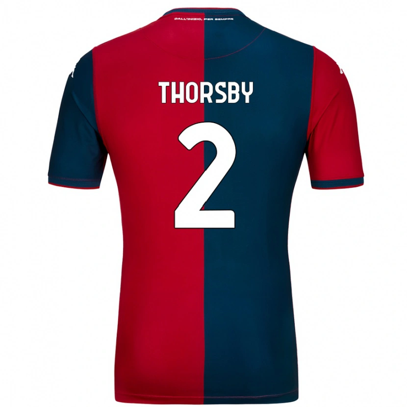 Danxen Kid Morten Thorsby #2 Red Dark Blue Home Jersey 2024/25 T-Shirt