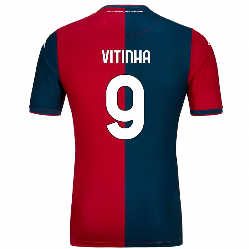 Danxen Kid Vitinha #9 Red Dark Blue Home Jersey 2024/25 T-Shirt