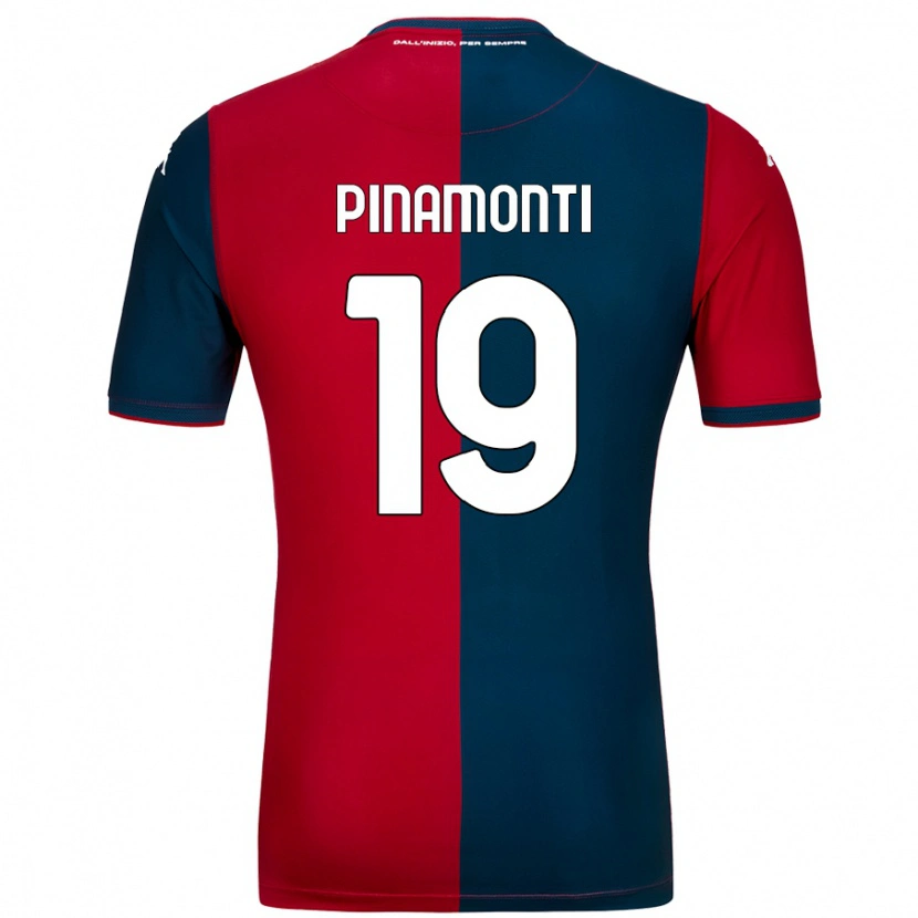 Danxen Kid Andrea Pinamonti #19 Red Dark Blue Home Jersey 2024/25 T-Shirt