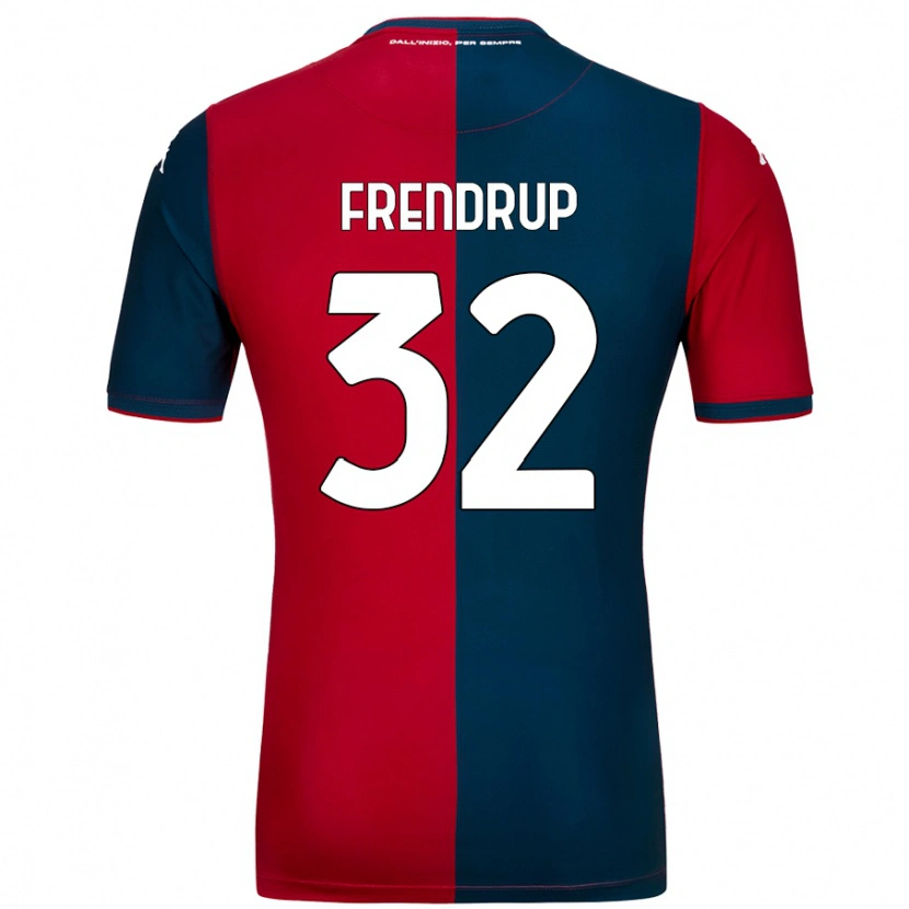 Danxen Kid Morten Frendrup #32 Red Dark Blue Home Jersey 2024/25 T-Shirt