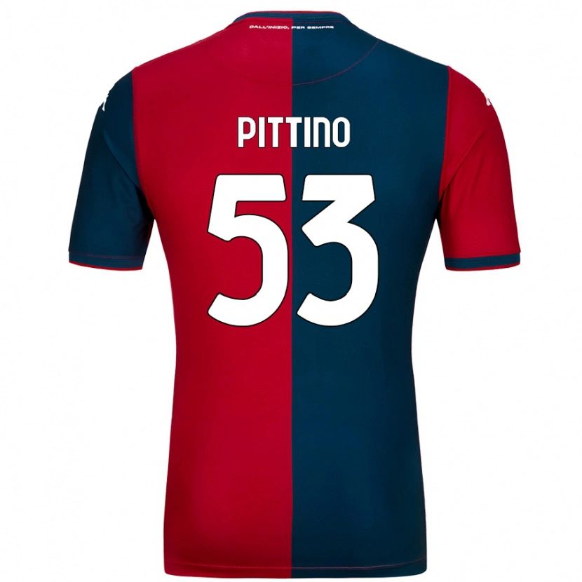 Danxen Kid Tommaso Pittino #53 Red Dark Blue Home Jersey 2024/25 T-Shirt