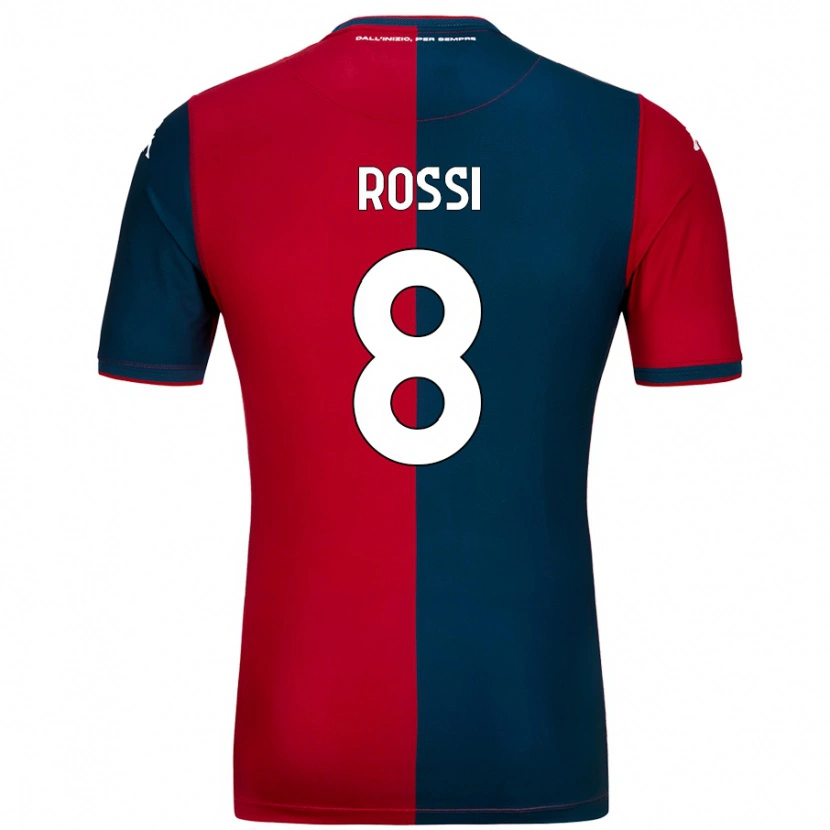 Danxen Kid Gianluca Rossi #8 Red Dark Blue Home Jersey 2024/25 T-Shirt