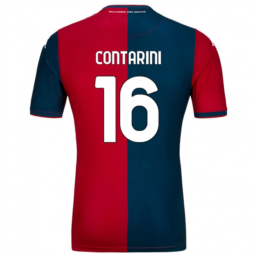 Danxen Kid Jacopo Contarini #16 Red Dark Blue Home Jersey 2024/25 T-Shirt