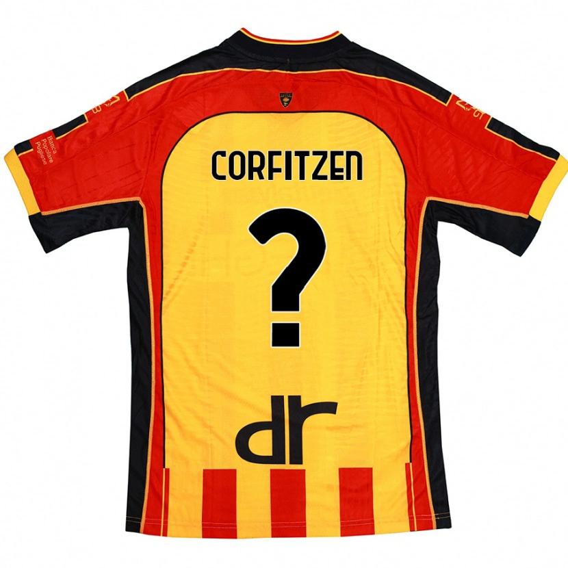 Danxen Kid Jeppe Corfitzen #0 Yellow Red Home Jersey 2024/25 T-Shirt