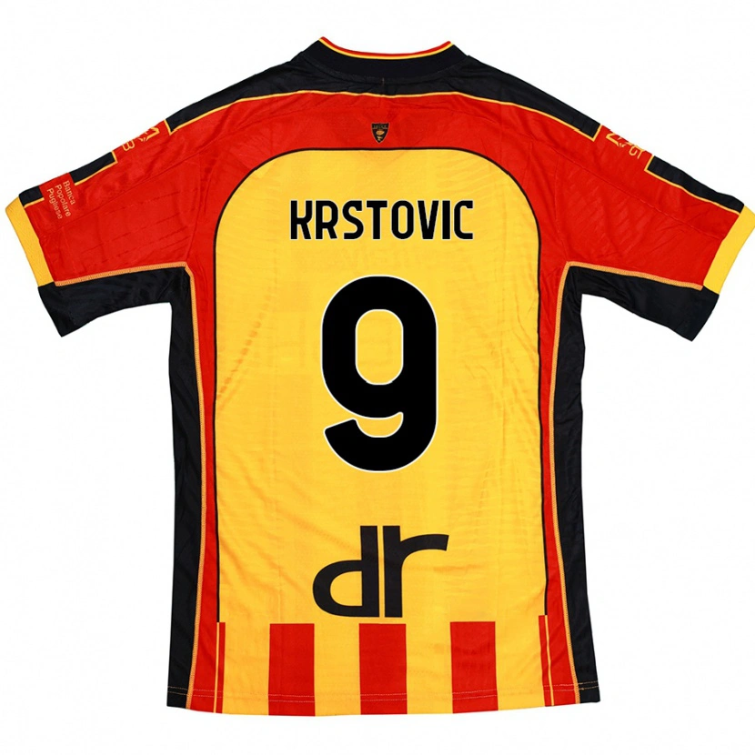 Danxen Kid Nikola Krstovic #9 Yellow Red Home Jersey 2024/25 T-Shirt