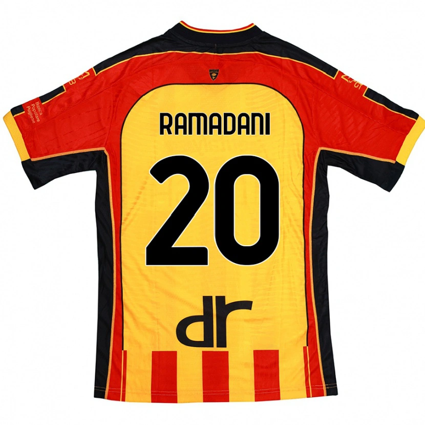 Danxen Kid Ylber Ramadani #20 Yellow Red Home Jersey 2024/25 T-Shirt