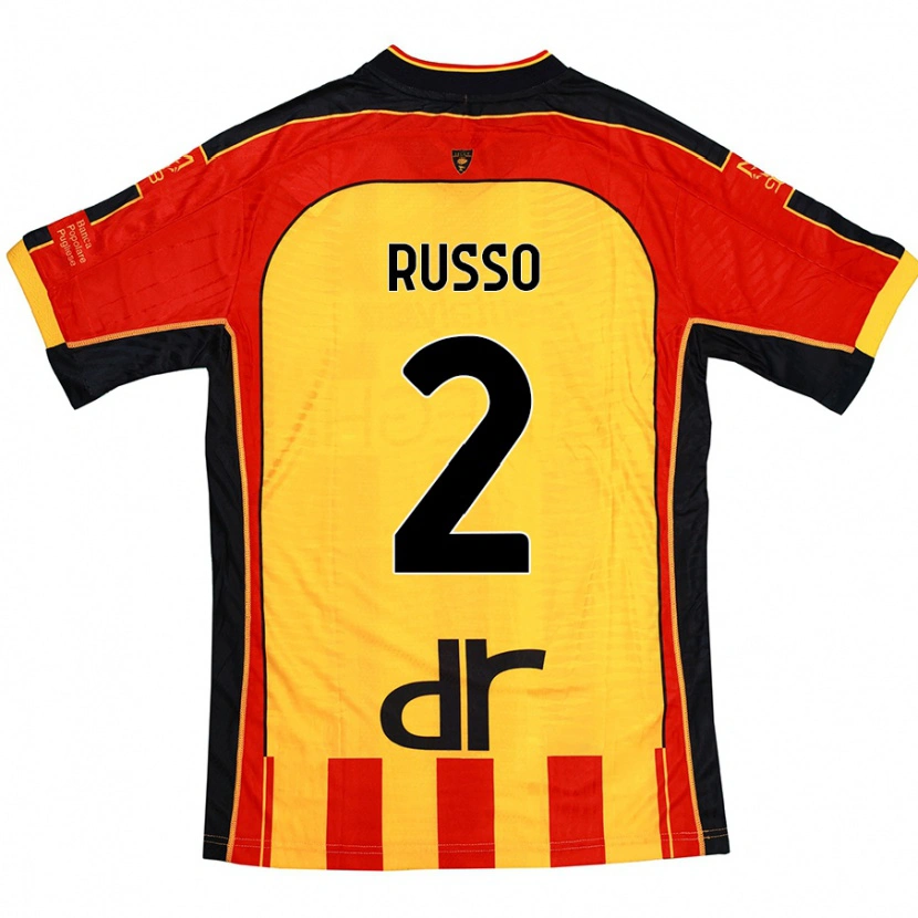 Danxen Kid Luca Russo #2 Yellow Red Home Jersey 2024/25 T-Shirt