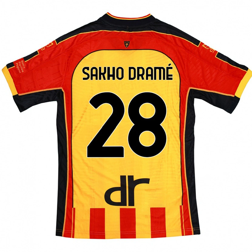 Danxen Kid Samba Sakho Dramé #28 Yellow Red Home Jersey 2024/25 T-Shirt