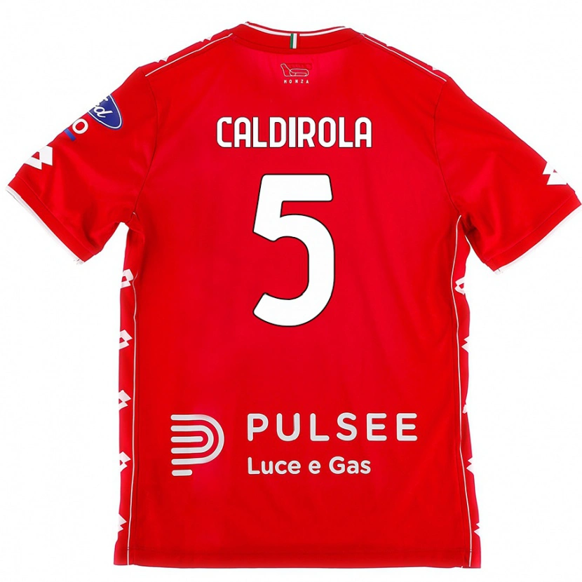 Danxen Kid Luca Caldirola #5 Red White Home Jersey 2024/25 T-Shirt