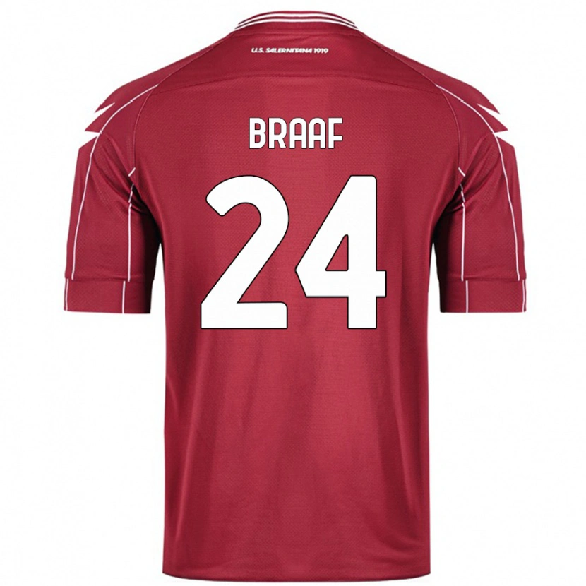 Danxen Kid Jayden Braaf #24 Burgundy Home Jersey 2024/25 T-Shirt