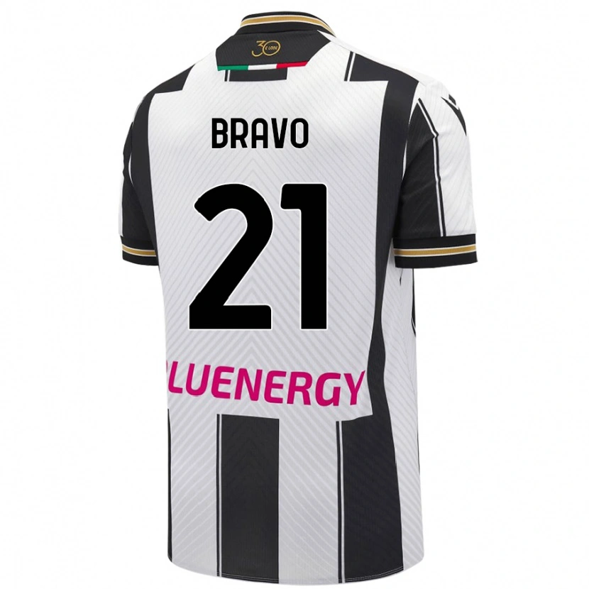 Danxen Kid Iker Bravo #21 White Black Home Jersey 2024/25 T-Shirt