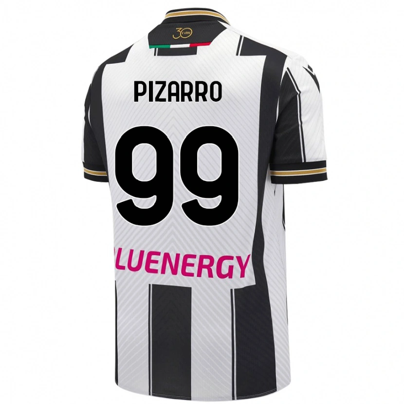 Danxen Kid Damián Pizarro #99 White Black Home Jersey 2024/25 T-Shirt