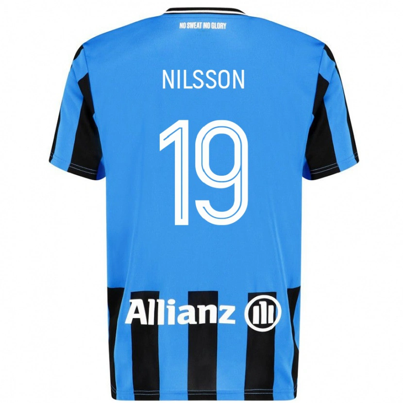 Danxen Kid Gustaf Nilsson #19 Sky Blue Black Home Jersey 2024/25 T-Shirt