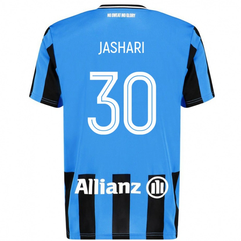 Danxen Kid Ardon Jashari #30 Sky Blue Black Home Jersey 2024/25 T-Shirt