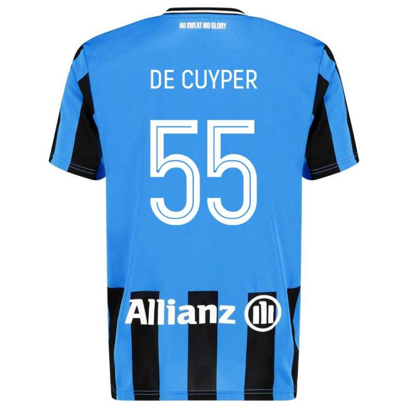 Danxen Kid Maxim De Cuyper #55 Sky Blue Black Home Jersey 2024/25 T-Shirt