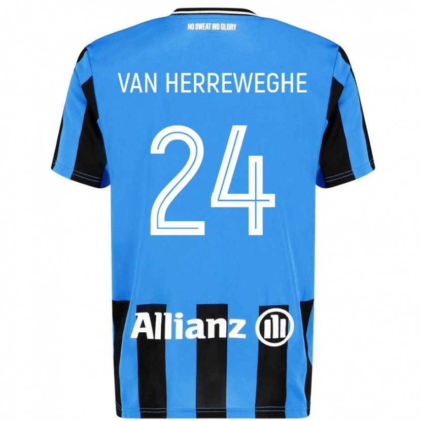 Danxen Kid Febe Van Herreweghe #24 Sky Blue Black Home Jersey 2024/25 T-Shirt