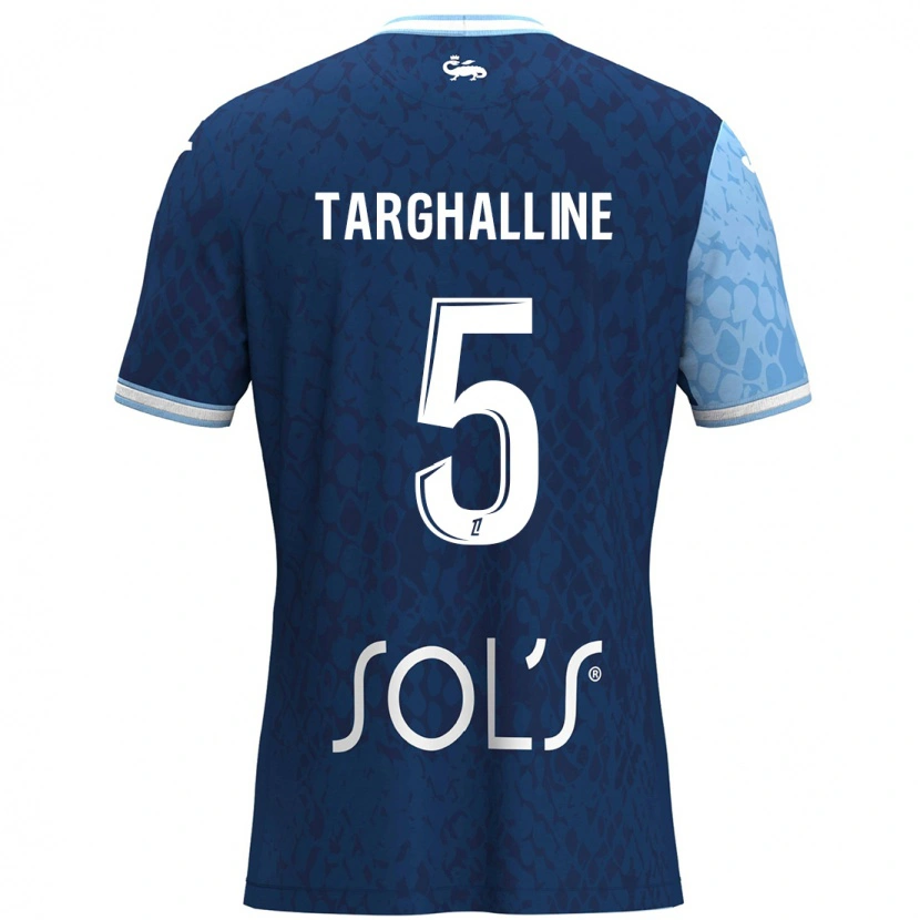 Danxen Kid Oussama Targhalline #5 Sky Blue Dark Blue Home Jersey 2024/25 T-Shirt