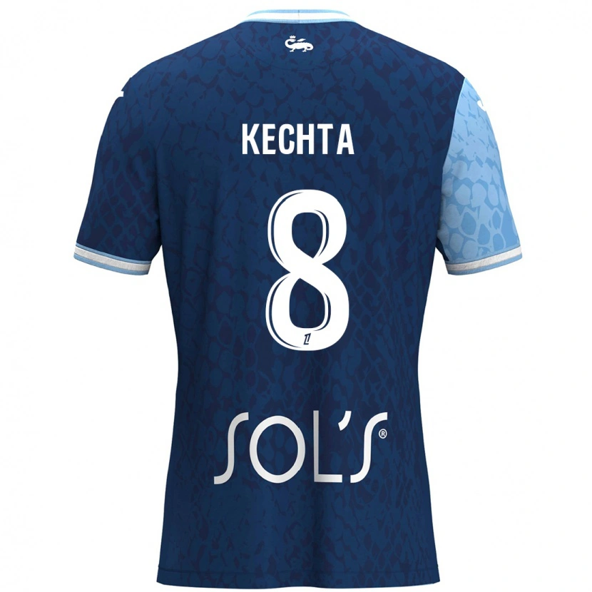 Danxen Kid Yassine Kechta #8 Sky Blue Dark Blue Home Jersey 2024/25 T-Shirt