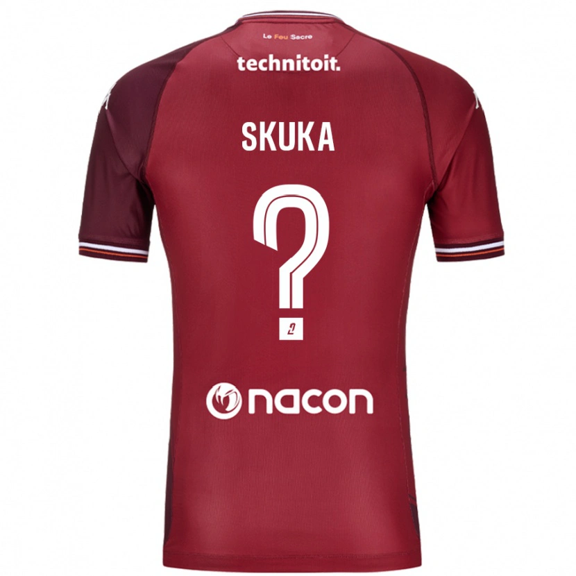 Danxen Kid Xhuliano Skuka #0 Red Granata Home Jersey 2024/25 T-Shirt