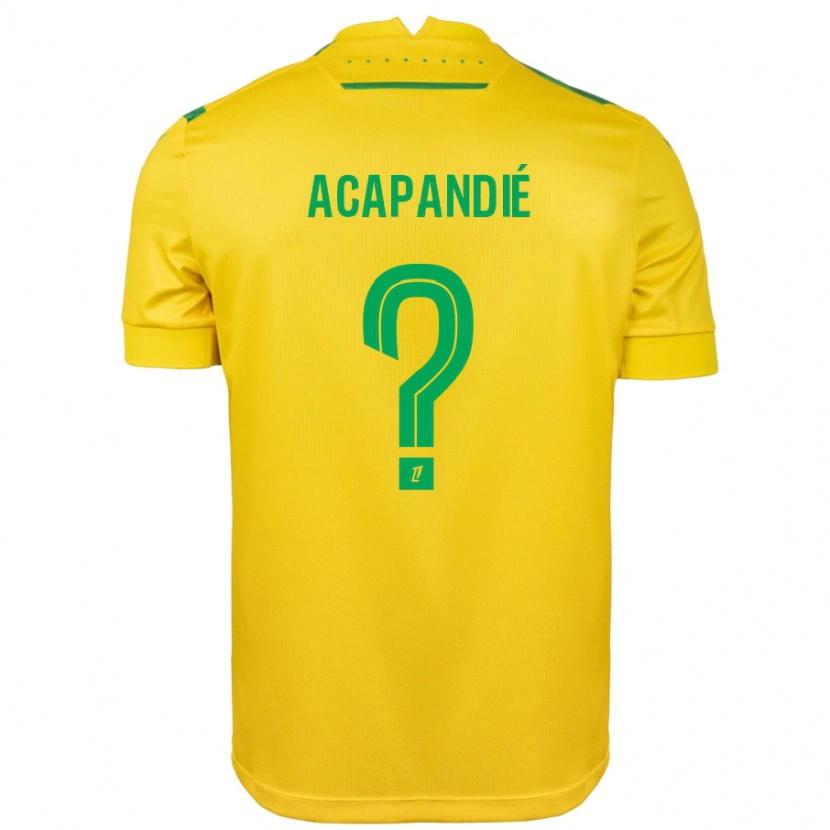 Danxen Kid Mathieu Acapandié #0 Yellow Green Home Jersey 2024/25 T-Shirt