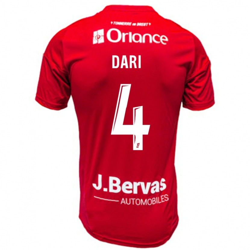 Danxen Kid Achraf Dari #4 Red White Home Jersey 2024/25 T-Shirt