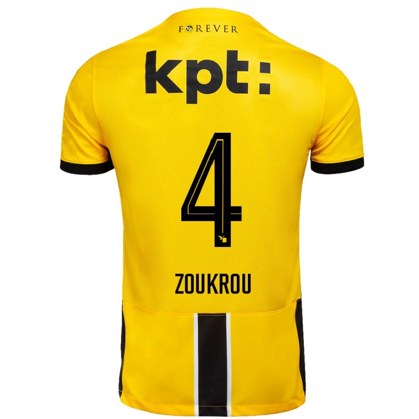 Danxen Kid Tanguy Zoukrou #4 Yellow Black Home Jersey 2024/25 T-Shirt