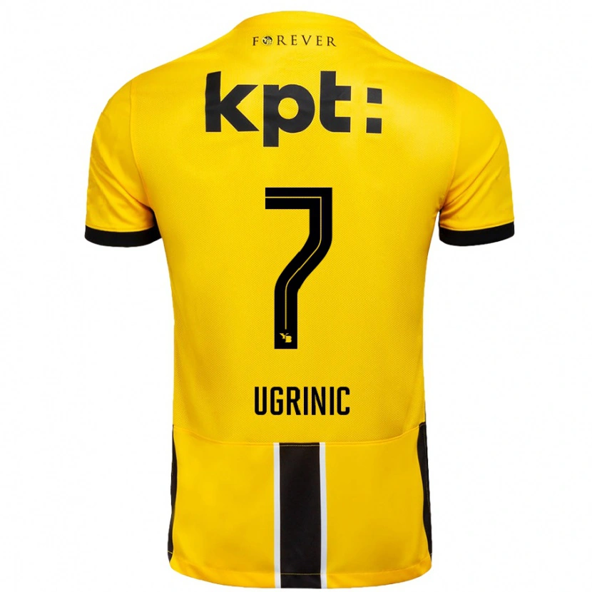 Danxen Kid Filip Ugrinic #7 Yellow Black Home Jersey 2024/25 T-Shirt