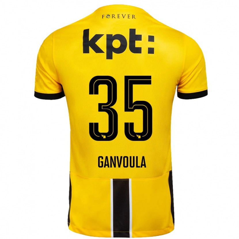 Danxen Kid Silvere Ganvoula #35 Yellow Black Home Jersey 2024/25 T-Shirt