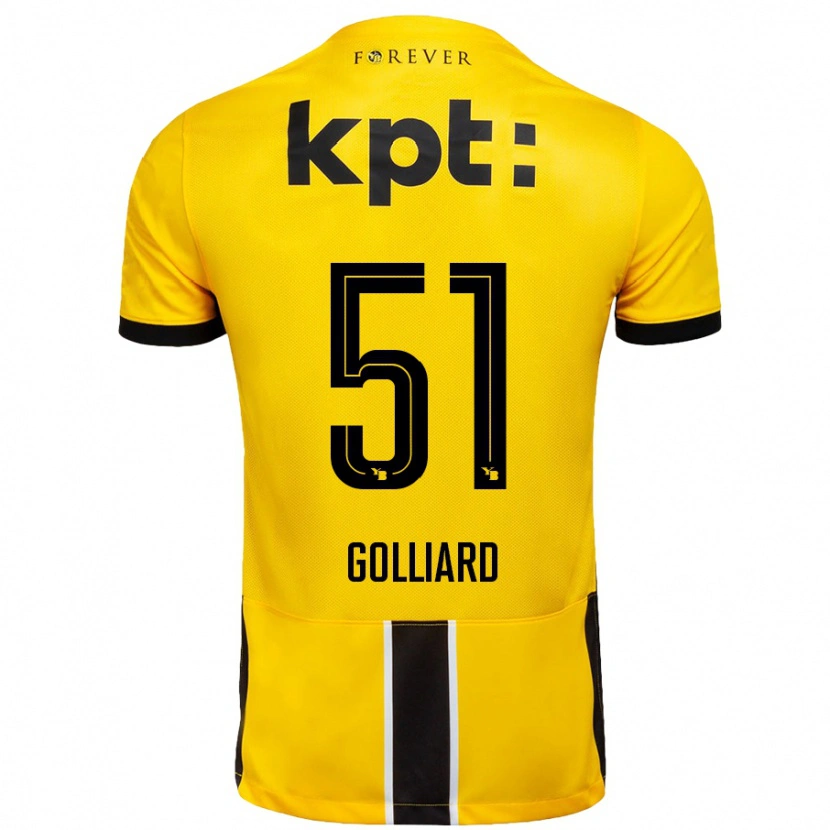 Danxen Kid Théo Golliard #51 Yellow Black Home Jersey 2024/25 T-Shirt