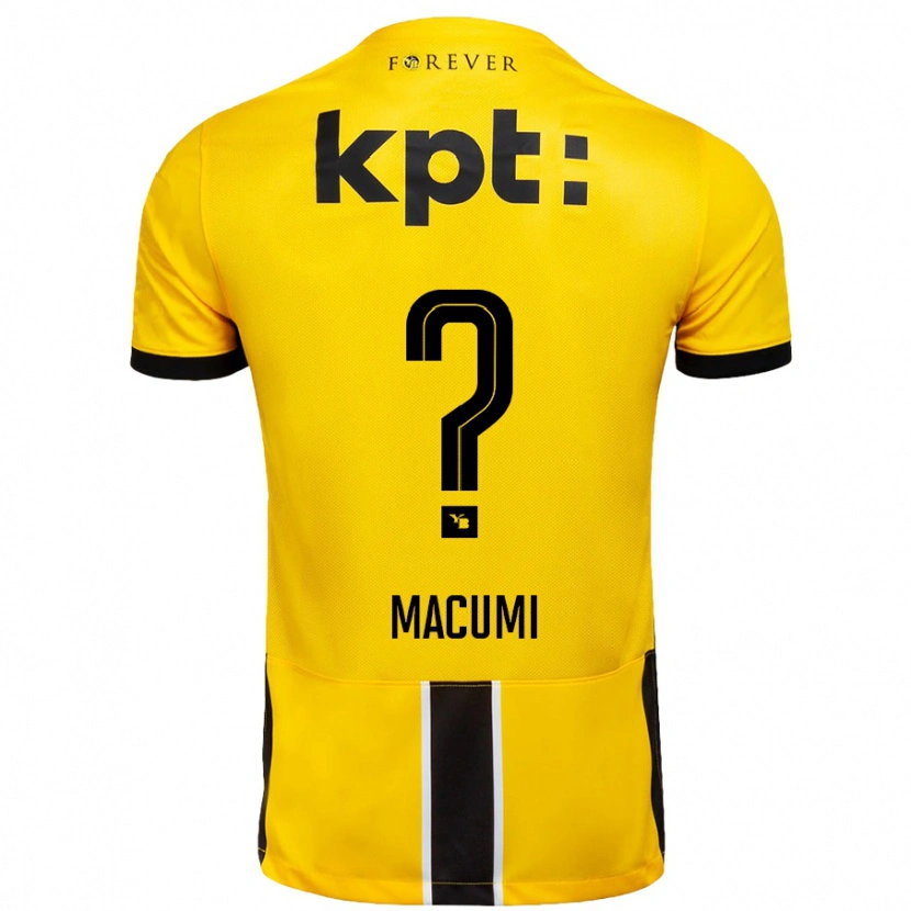 Danxen Kid Loris Macumi #0 Yellow Black Home Jersey 2024/25 T-Shirt