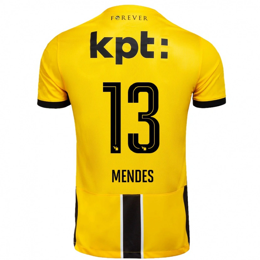 Danxen Kid Daniel Mendes #13 Yellow Black Home Jersey 2024/25 T-Shirt