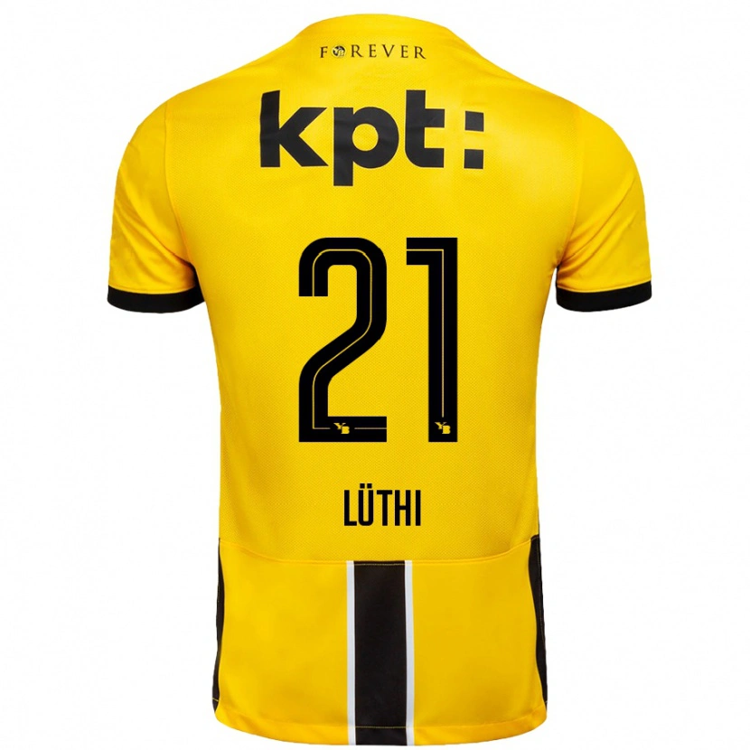 Danxen Kid Janis Lüthi #21 Yellow Black Home Jersey 2024/25 T-Shirt