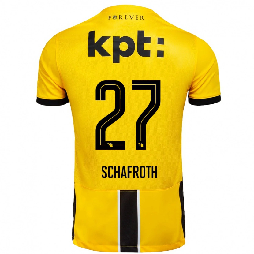 Danxen Kid Reto Schafroth #27 Yellow Black Home Jersey 2024/25 T-Shirt