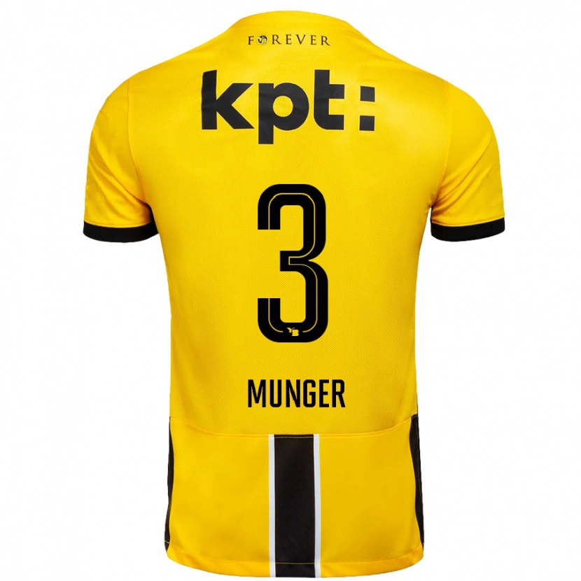 Danxen Kid Noa Münger #3 Yellow Black Home Jersey 2024/25 T-Shirt